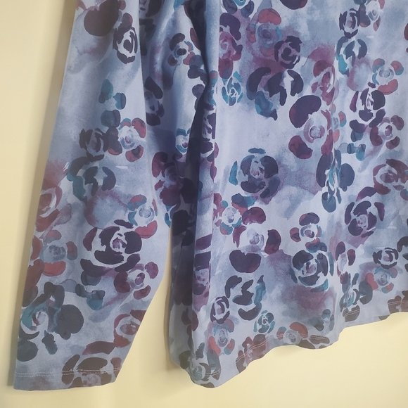 Denim&Co, Size XL vibrant blue/purple l/sleeve tunic tee - Picture 4 of 7